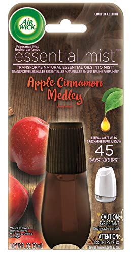 Product Cover Air Wick Essential Mist, Essential Oil Diffuser Refill,  Apple Cinnamon Medley, Holiday scent, Holiday spray, Air Freshener