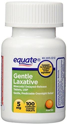 Product Cover Equate Gentle Laxative Bisacodyl Delayed Release Tablets, 5 Milligrams, 100 Count