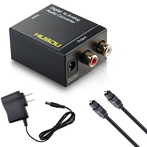Product Cover Musou Digital Optical Coax to Analog RCA Audio Converter Adapter with Fiber Cable