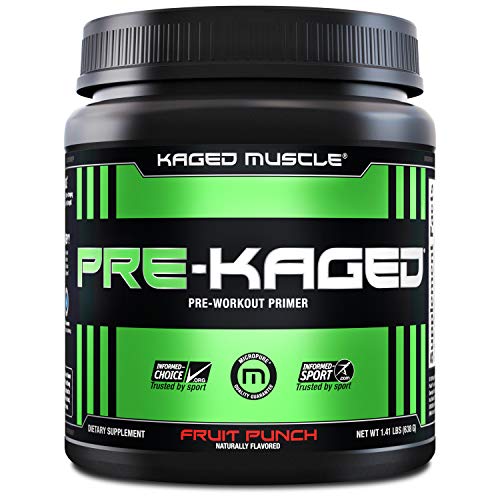 Product Cover KAGED MUSCLE, PRE-KAGED Pre Workout Powder, L-Citrulline + Creatine HCl, Boost Energy, Focus, Workout Intensity, Pre-Workout, Fruit Punch, 20 Servings