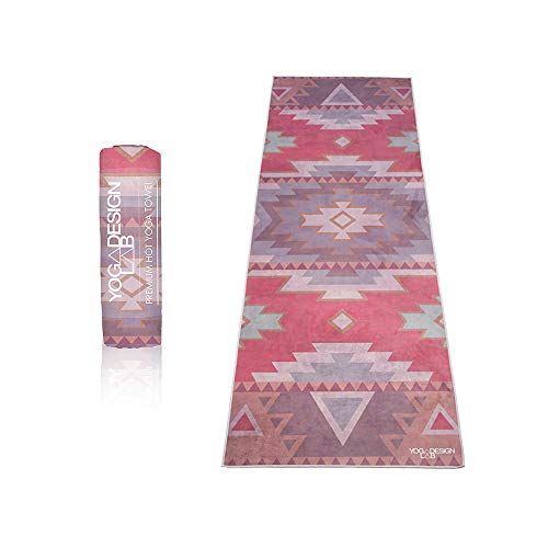 Product Cover YOGA DESIGN LAB The HOT Yoga Towel Luxury Non Slip Quick Dry Eco Printed Towel | Designed in Bali | Ideal for Hot Yoga, Bikram, Exercise, Sports, or Travel | Mat Sized (Tribal Coral)