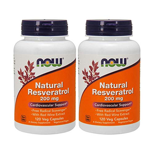 Product Cover NOW Foods Natural Resveratrol, 200mg, 120 Vcaps (Pack of 2)
