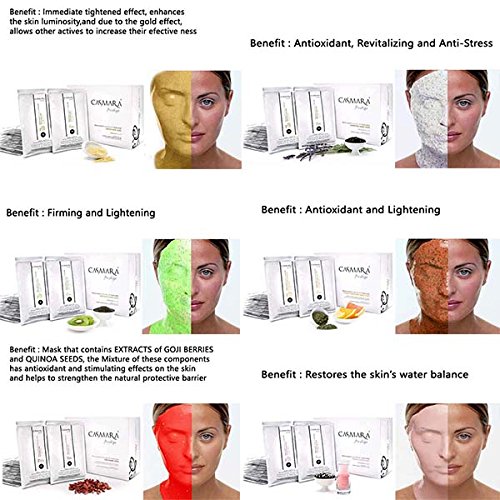 Product Cover New CASMARA Facial Mask Pack of 6. Special Selected Peel-off Ficial Mask Set (Gold 2080, GreenTea 2050, R6tence 2060, Vege 2030, Goji 2070, Nova 2045)