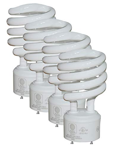 Product Cover SleekLighting - GU24 23Watt 2 Prong Light Bulbs- UL approved-120v 60Hz - Mini Twist Lock Spiral -Self Ballasted CFL Fluorescent Bulbs- 4200K 1600lm Cool White 4pack (100 Watt Equivalent)