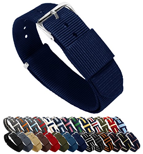 Product Cover 20mm Navy Blue Standard Length - BARTON Watch Bands - Ballistic Nylon NATO Style Straps
