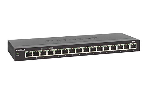 Product Cover NETGEAR 16-Port Gigabit Ethernet Unmanaged Switch (GS316) - Desktop, Fanless Housing for Quiet Operation