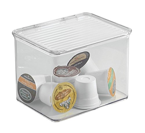 Product Cover mDesign Kitchen, Pantry, Refrigerator, Freezer Storage Container with Hinged Lid - 2.25-Quart, Clear by MetroDecor
