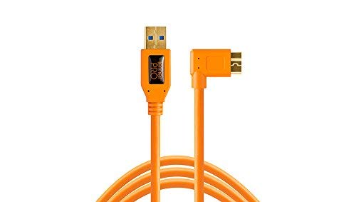 Product Cover Tether Tools TetherPro USB 3.0 to Micro-B Right Angle, 15' (4.6m) - High-Visibility Orange