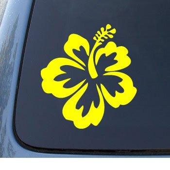 Product Cover CMI279 Hibiscus Flower - Hawaiian - Car, Truck, Notebook, Vinyl Decal Sticker | Vinyl Color: Yellow| 4