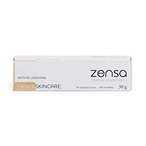 Product Cover Zensa Numbing Cream 5% Lidocaine - Fast Acting Topical Anesthetic. Max Pain Relief. Tattoos, Piercings, Microblading, Permanent Makeup, Microneedling, Needles & Injections, Waxing, Electrolysis