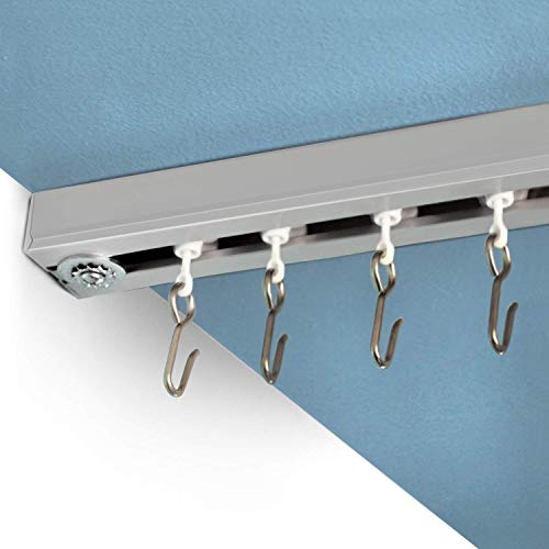 Product Cover RoomDividersNow Ceiling Track Set - Medium, For Spaces 6ft - 12ft Wide (Silver)
