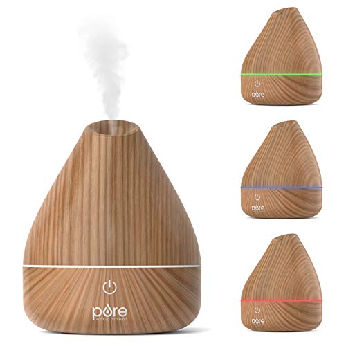 Product Cover Pure Enrichment PureSpa Natural Essential Oil Diffuser (Natural) - 200ml Water Tank Lasts Up to 10 Hours with Soft Color-Changing Lights and Auto Safety Shut-Off