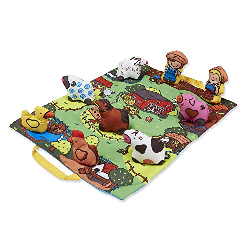 Product Cover Melissa & Doug Take-Along Farm Baby and Toddler Play Mat (19.25 x 14.5 inches) With 9 Animals - Folds To Be Convenient Storage Bag for Travel