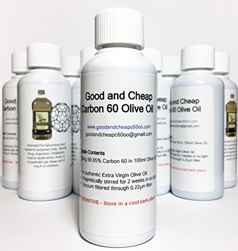 Product Cover Carbon 60 Olive Oil 90 Milligram/100 Milliliter Organic 99.95 Solvent-Free C60oo Lipofullerene - By GoodAndCheapC60oo.com