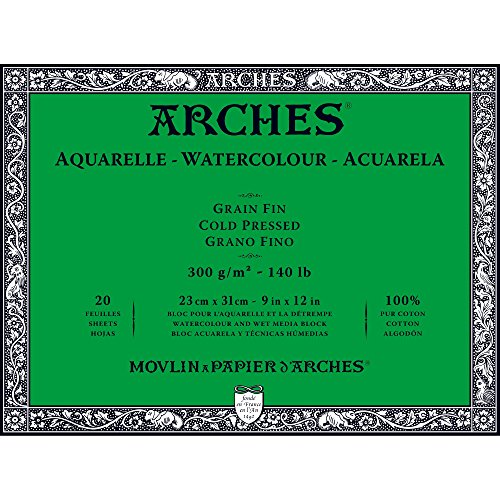 Product Cover Arches Watercolor Paper Block, Cold Press, 9