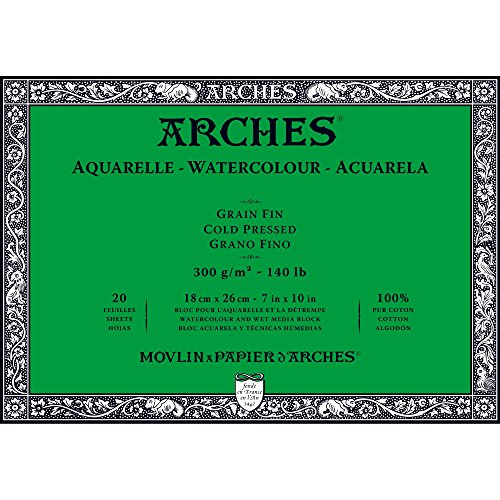 Product Cover Arches Watercolor Paper Block, Cold Press, 7
