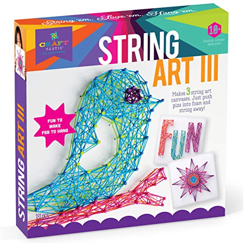 Product Cover Craft-tastic - String Art Kit - Craft Kit Makes 3 Large String Art Canvases - Bird Edition