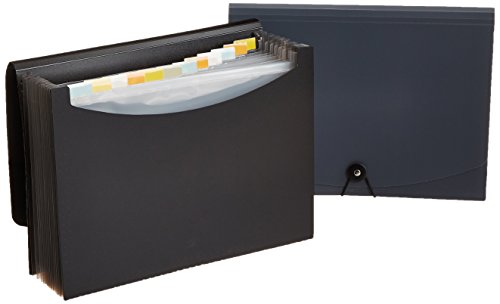Product Cover AmazonBasics Expanding Organizer File Folder, Letter Size - Black/Gray (2-Pack)