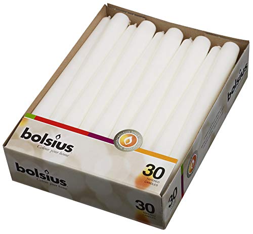 Product Cover Bolsius Set of 30 White Tapered Candles 10 Inch