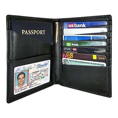 Product Cover AurDo RFID Blocking Real Leather Passport Holder Cover Case & Travel Wallet for Men & Women