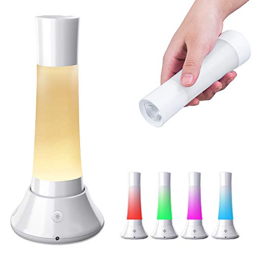 Product Cover Motion Sensor Night Light, USB Rechargeable Flashlight Color Changing Bedside Table Lamp Power Failure Emergency Lights Battery Powered Nursery Nightlight for Kids Adult Bedroom