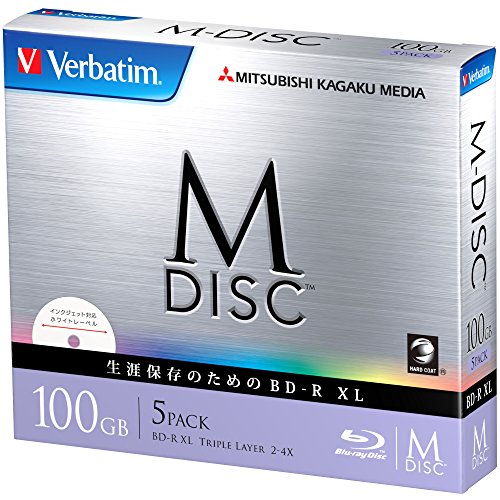 Product Cover 1000 Years Archival Verbatim M-Disc BDXL Inkjet Printable | 100GB 4x Speed | 5 Pack Jewel Case