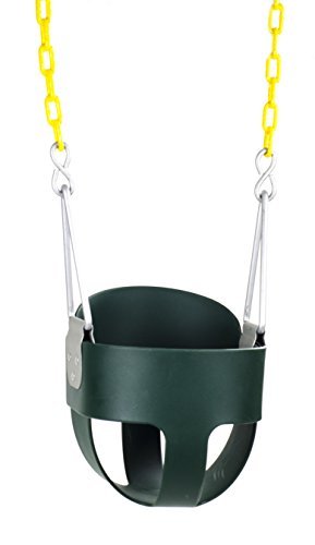 Product Cover Squirrel Products High Back Full Bucket Toddler Swing Seat with Plastic Coated Chains (Green)