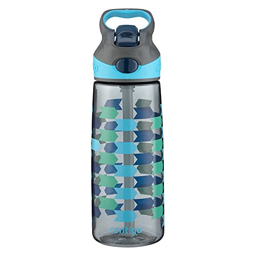 Product Cover Contigo AUTOSPOUT Straw Striker Kids Water Bottle, 20 oz, Charcoal Chevron Arrows