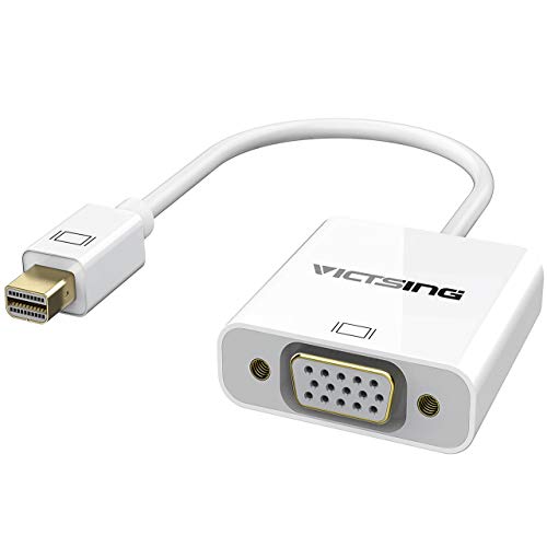 Product Cover VicTsing Mini DisplayPort to VGA Thunderbolt Adapter Cables Gold-Plated Mini DP To VGA Male to Female Cables in White for Apple MacBook, MacBook Pro, MacBook Air, iMac, Mac mini, Mac Pro (White)