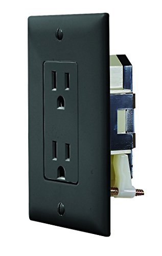 Product Cover RV Designer S817, Self Contained Dual Outlet with Cover Plate, Black