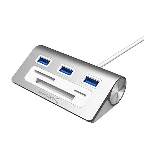 Product Cover Sabrent Premium 3 Port Aluminum USB 3.0 Hub with Multi-in-1 Card Reader (12