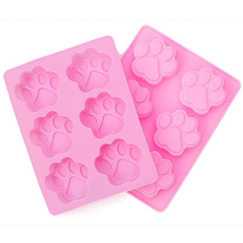Product Cover BargainRollBack 1pkPetPaw Silicone Dog Pet Animal Paw Print Ice Cube Chocolate Soap Candle Tray Mold Party Maker, MIX