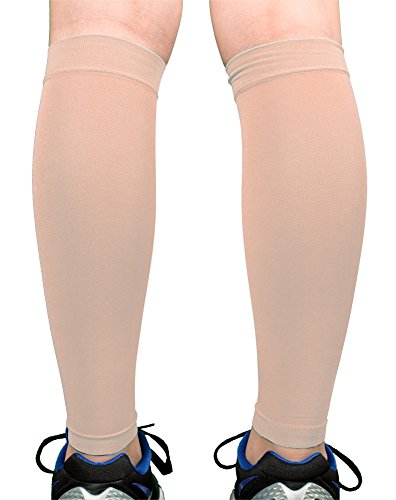 Product Cover Doc Miller Premium Calf Compression Sleeve 1 Pair 20-30mmHg Strong Calf Support Multiple Colors Graduated Sports Running Recovery Shin Splints Varicose Veins Argyle Skin Tones 2XL 3XL 4XL 5XL
