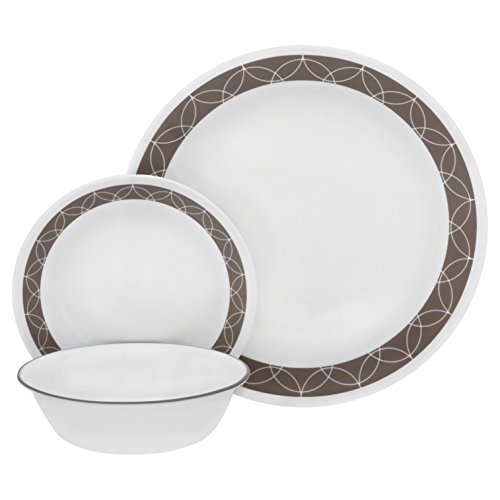 Product Cover Corelle 18-Piece Service for 6, Chip Resistant, Sand Sketch Dinnerware Set