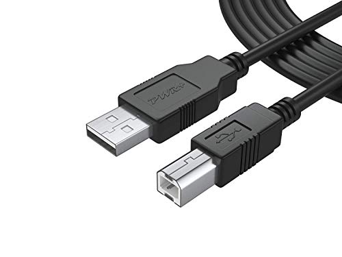 Product Cover PWR+ UL Listed 12Ft Extra Long USB-Printer-Cable 2.0 for HP OfficeJet Laserjet Envy; Canon Pixma; Epson Workforce, Stylus, Expression Home; Brother; Silhouette Cameo; Dell Scanner Fax Cord (3.6 m)
