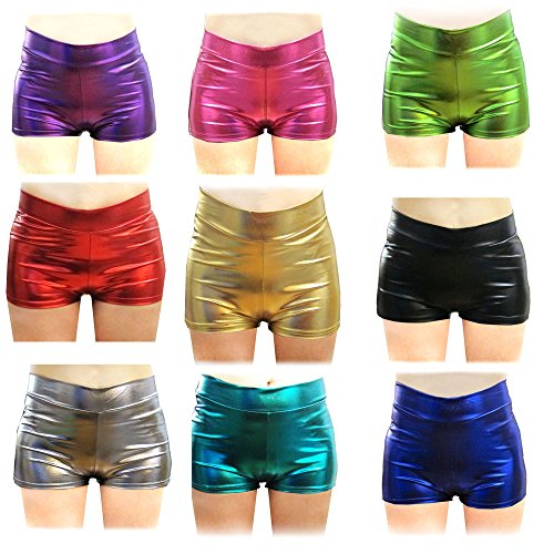 Product Cover SACASUSA (TM Sexy Shiny Stretchy Metallic Liquid Wet Look Mini Shorts Hot Pants 10 Colors