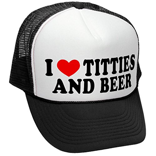 Product Cover I Heart Titties and Beer - Love Funny Joke Gag - Unisex Adult Trucker Cap Hat