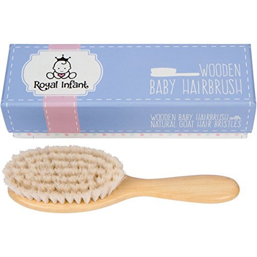 Product Cover Wooden Baby Hairbrush - Natural Goat Hair Bristles - Helps Prevent Cradle Cap - Each Purchase Supports Charity - Soft Brush for Fine Hair - Best Baby Shower and Registry Gifts