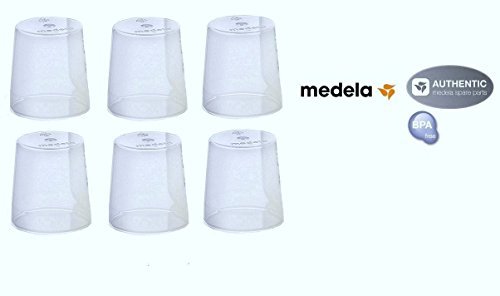 Product Cover (6) Medela Clear Travel Caps/ bottle cap/ nipple cap/ collar cap - Genuine for Use with Collar Ring - Medela Bottles