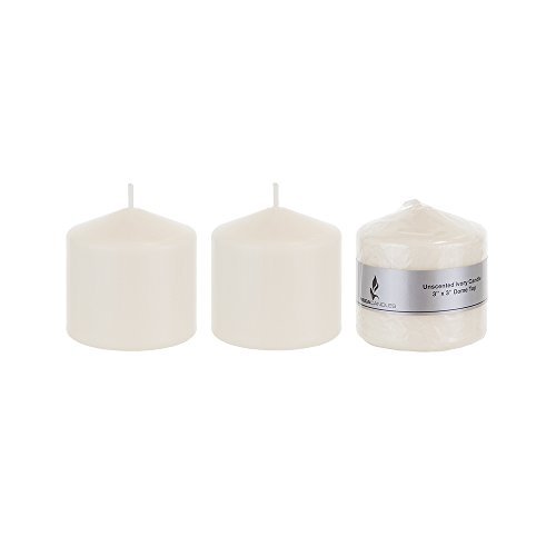 Product Cover Mega Candles - Unscented 3 x 3 Round Pillar Candle - Ivory, Set of 3 by Mega Candles