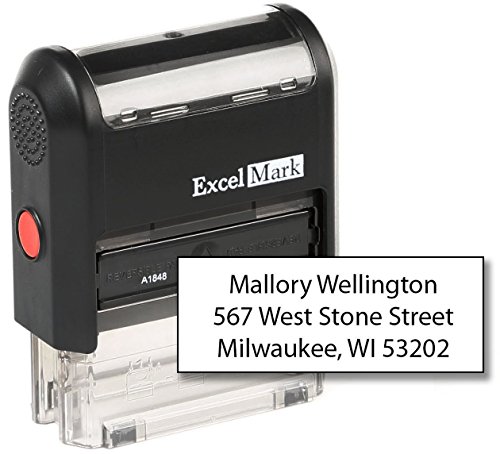 Product Cover ExcelMark Custom Self Inking Rubber Stamp - Home or Office (A1848-3 Lines)