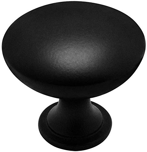 Product Cover 25 Pack - Cosmas 5305FB Flat Black Traditional Round Solid Cabinet Hardware Knob - 1-1/4