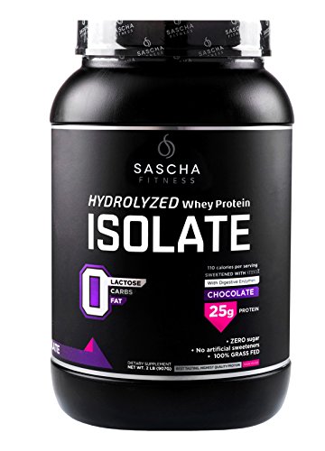 Product Cover Sascha Fitness Hydrolyzed Whey Protein Isolate,100% Grass-Fed (2 Pound,Chocolate)