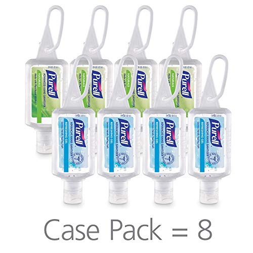 Product Cover PURELL Advanced Hand Sanitizer Variety Pack, Naturals and Refreshing Gel, 1 fl oz portable flip-cap bottle with JELLY WRAP Carrier (Pack of 8) - 3900-09-ECSC