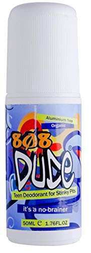 Product Cover 808Dude Certified Organic Deodorant for Teen Boys. Eliminate Kids Stinky Pits. Aluminum Free. Native and All Natural Cruelty Free and Vegan Ingredients for The Ultimate Kidz Armpit Detox 50ml