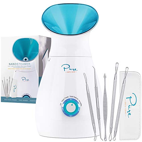 Product Cover NanoSteamer Large 3-in-1 Nano Ionic Facial Steamer with Precise Temp Control - 30 Min Steam Time - Humidifier - Unclogs Pores - Blackheads - Spa Quality - Bonus 5 Piece Stainless Steel Skin Kit