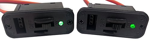 Product Cover Apex RC Products 2 Pack - JR Style Heavy Duty On/Off Switch with Bright LED and Charge Port 1061