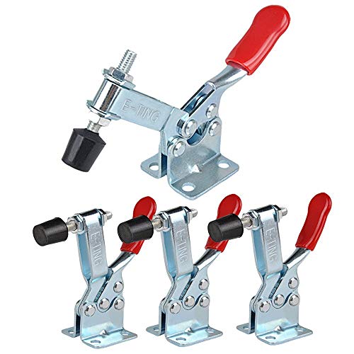 Product Cover E-TING 4Pcs Hand Tool Toggle Clamp 201B Antislip Red Horizontal Clamp 201-B Quick Release Tool