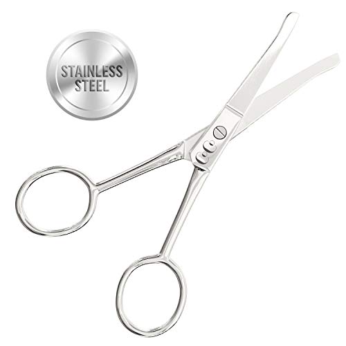 Product Cover Coco's Closet Safety Hair Scissors - Stainless Steel Blunt Tip Scissor for Hair Cutting - Professional Grooming for Eyebrows, Nose, Moustache, Beard (Straight Tip)