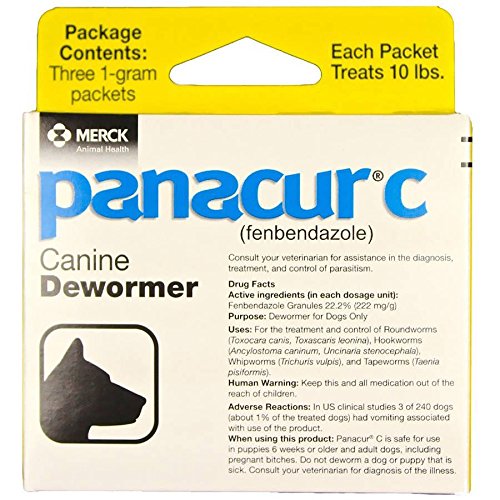 Product Cover Panacur C Canine Dewormer Dogs 1 (3 Packets) Gram Each Packet Treats 10 lbs